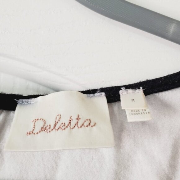 Anthropologie Deletta Peplum Y2K Stretch Lace Structured Sleeveless Boho Top M - Picture 4 of 6